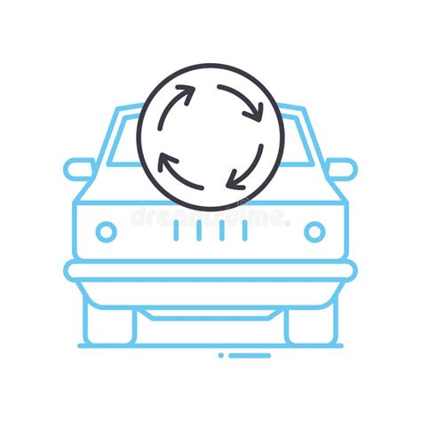 Car Recycling Line Icon Outline Symbol Vector Illustration Concept