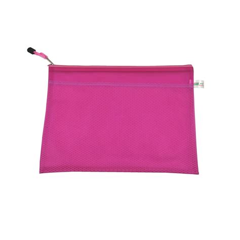 Vip Mesh Zipper Bag With Inner Pocket Pink A5 Ntuc Fairprice