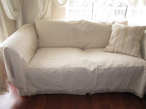 Large Sofa Throw Covers Rectangle Tassel Ivory Couch Etsy