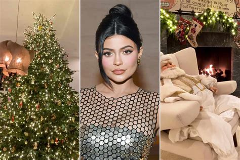 Kylie Jenner Shows Off Her Towering 2020 Christmas Tree Its Right At The Ceiling