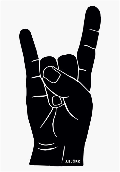 J Björk Illustration Hand Signals Sign Of The Rock And Roll