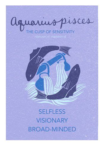 Leo is charmed by aquarius's sexual ingenuity. Aquarius Pisces Cusp Poster. Astrological Cuspian Print ...