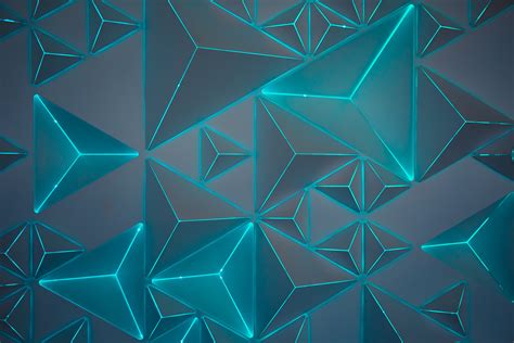 1080x1920 Resolution Pentagon Triangles Neon Turquoise Hd