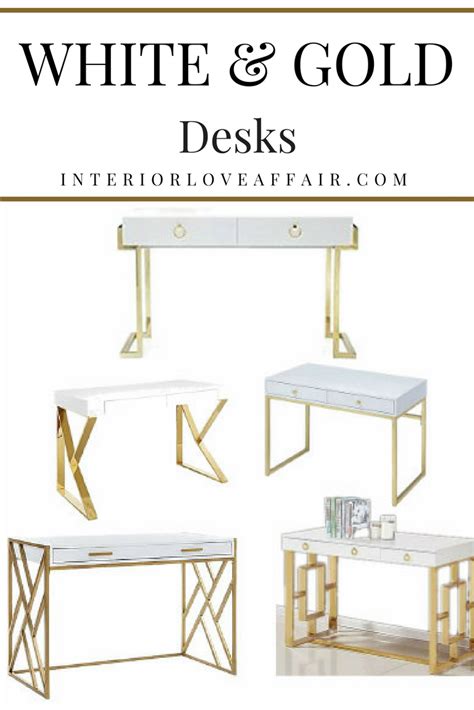 White And Gold Desks Interior Love Affair Work Office Decor Cozy
