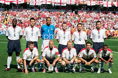 The england team before playing in their first international match, versus scotland in edinburgh england finished third in the 2004 six nations championship after losing their matches to both. Euro 2004 Photo | Football Posters | England