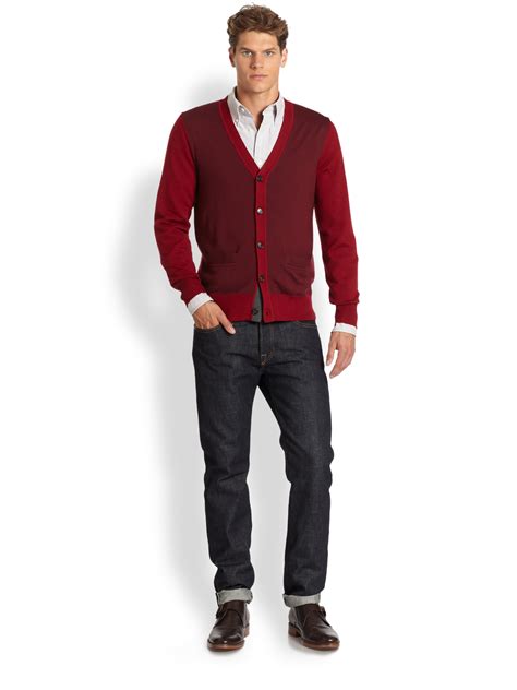 Lyst Jack Spade Brockman Merino Wool Cardigan Sweater In Red For Men