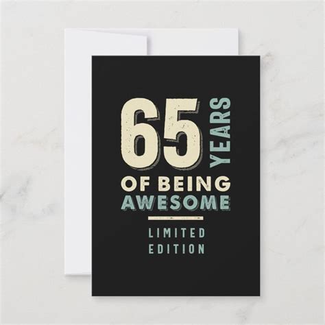 65 Years Of Being Awesome 65th Birthday Rsvp Card Zazzle 65th Birthday Cards 65th