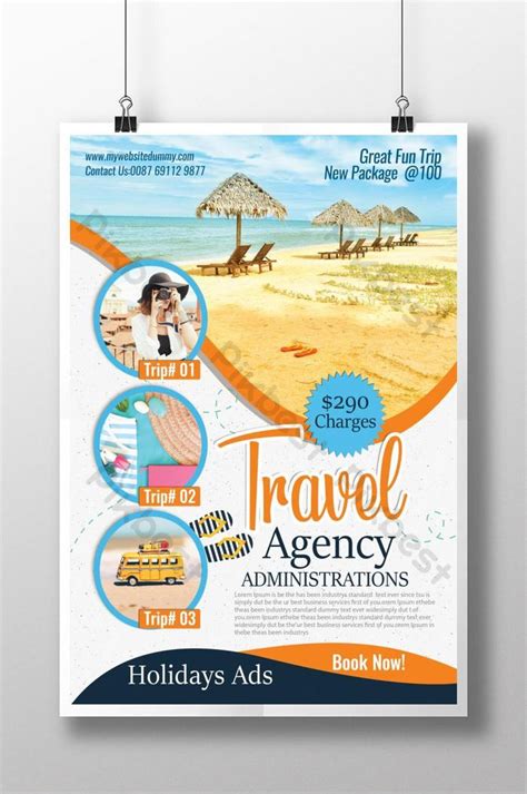 Travel Agency Advertisement Poster Template Psd Free Download Pikbest