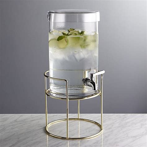 straight edge glass drink dispenser 1 5 gal crate and barrel glass water dispenser drink