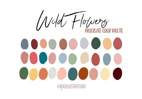 Wild Flowers Procreate Color Palette Etsy