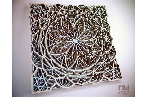 Cappuccino nordik azure urban country. M37 - Layered Mandala DXF SVG, Multilayer Mandala Design ...