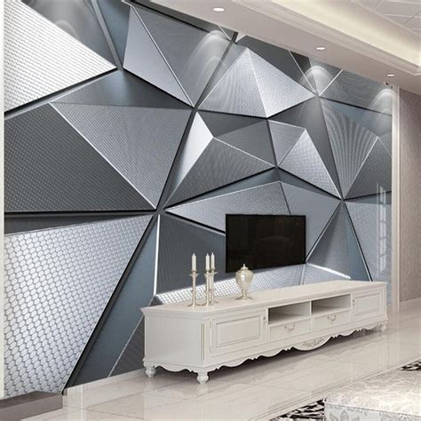 custom wallpaper wall murals 3d abstract geometric pattern etsy in 2020 bedroom wallpaper