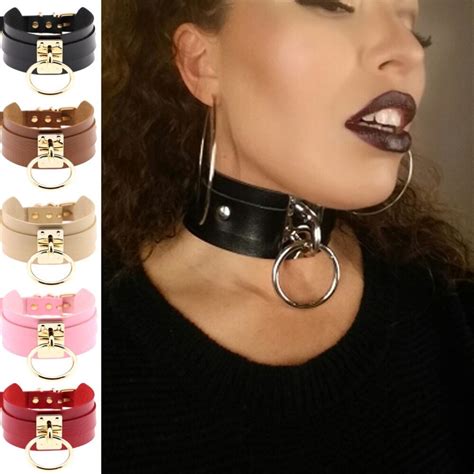 Aliexpress Com Buy Harajuku Oversized Choker Necklace Sexy Pu Leather