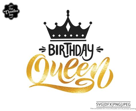 Birthday Queen Svg Birthday Queen With Crown Svg Birthday Etsy
