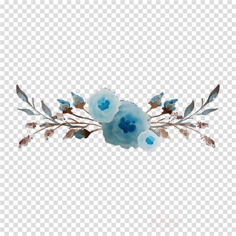 Blue Watercolor Flower Png