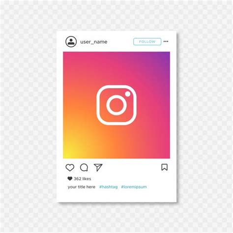 Simple Instragram Frame Template Free Vector Instagram Mockup