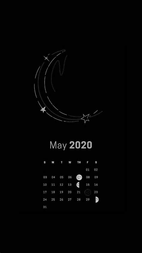 May 2020 calendar wallpaper black and white em 2020 | Papeis de parede