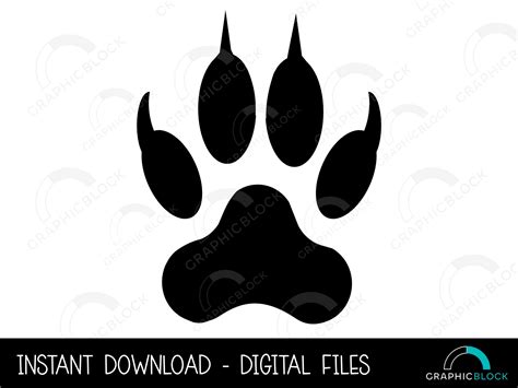 Tiger Paw Svg Wild Cat Paw Png Lion Claw Vector Cricut Cut File Paw