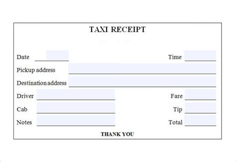 Free Taxi Receipt Template Doc Pretty Receipt Forms
