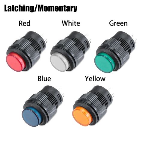 Self Locking 16mm Latchingmomentary Push Button Switch With 5 Color