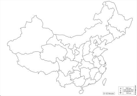 Large Printable Map Of China
