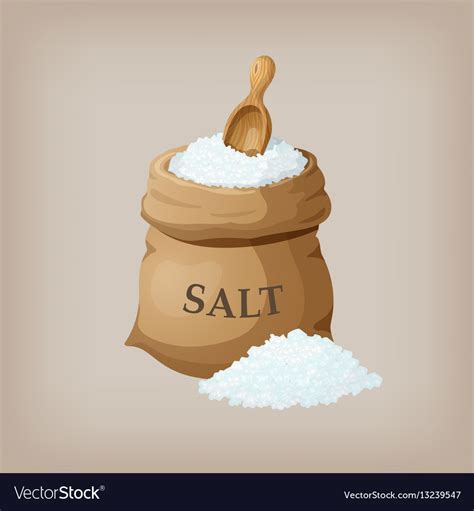 Sea Salt In Jute Sack Royalty Free Vector Image