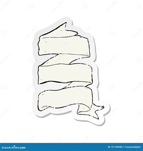 A Creative Retro Distressed Sticker Of A Cartoon Three Layer Scroll