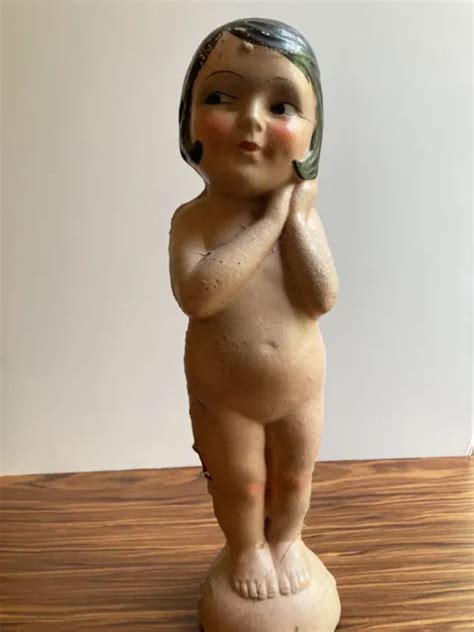 Vintage Kewpie Doll Statue Nude Flapper Carnival Store Display