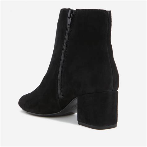 Dune Suede Wide Fit Olyvea Block Heeled Ankle Boots In Black Lyst