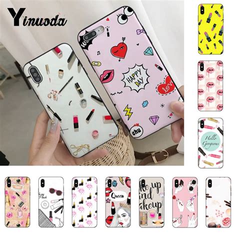 Yinuoda Disgusting Lipstick Colored Drawing Soft Tpu Phone Case For Iphone X Xs Xr Xsmax 6 6s 7