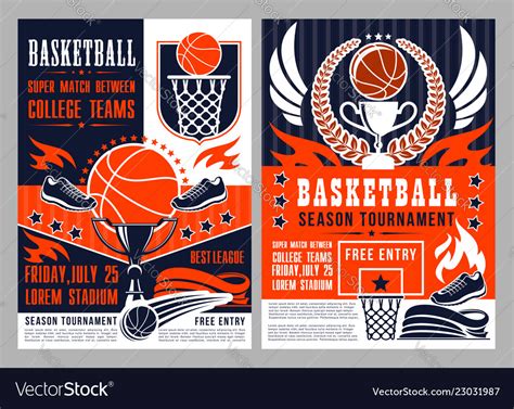 Sport Tournament In Basketball Announcement Poster