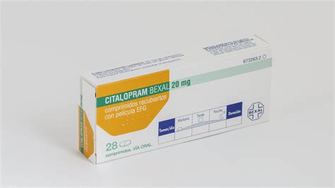 citalopram bexal efg 20 mg 56 comprimidos recubiertos farmacéuticos
