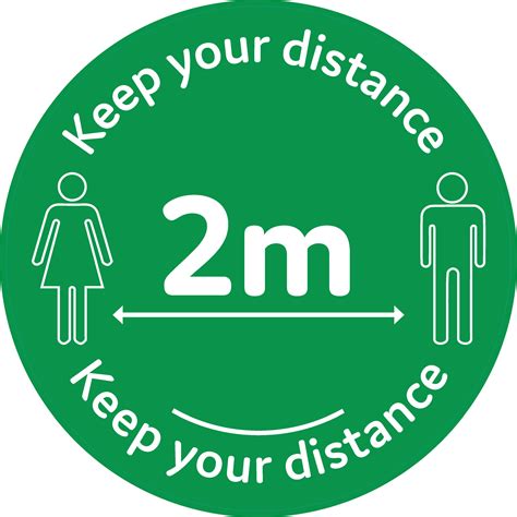 2m Keep Your Distance Circular Floor Decal Copy