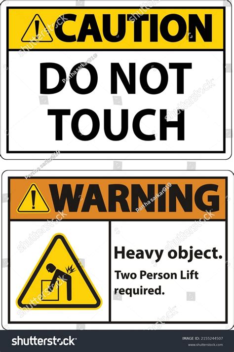Caution Sign Do Not Touch Please Stock Vector Royalty Free 2155244507