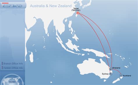 Your exact time may vary depending on wind. China Airlines route map - Australia