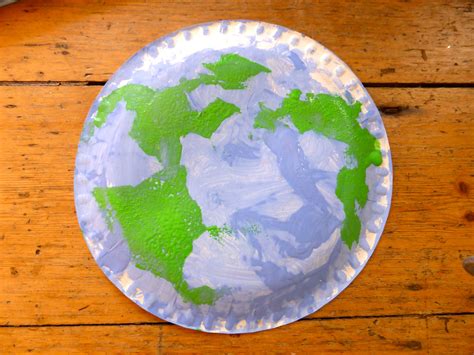 World Earth Day Preschool Craft Paper Plate Globe Instructions On