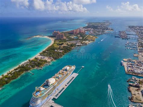 Nassau Harbour Aerial View Bahamas Stock Image Image Of Drone