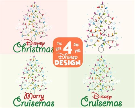 Disney Christmas Tree Svg Dxf Png Mickey Mouse Cut Files Etsy