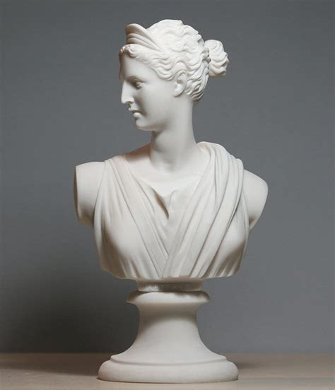 Buste Grec De La D Esse Artemis Diana Sculpture En Alb Tre Cm