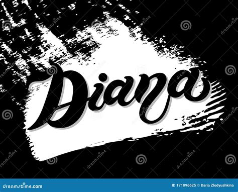 Diana Woman S Name Hand Drawn Lettering Royalty Free Illustration