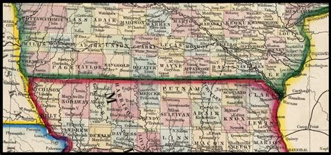 Missouri And Iowa Border Counties 1866 Zoomable Image House Divided