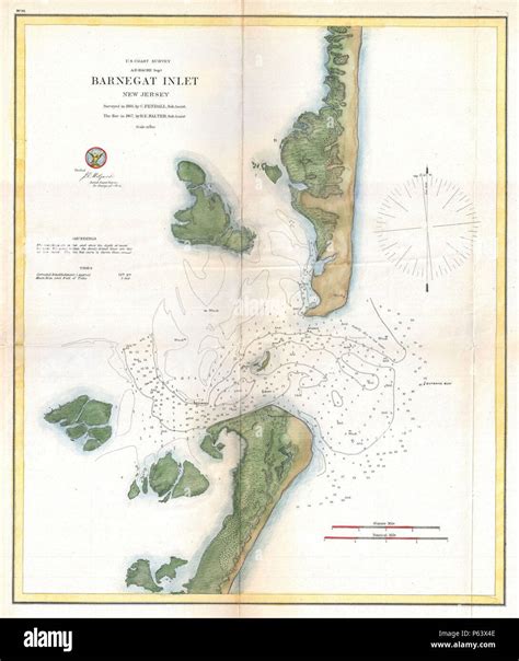 U S Coast Survey Map Of Barnegat Inlet Long Beach Island New Jersey Geographicus