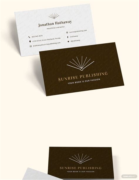Author Business Card Template In Pages Publisher Psd Illustrator