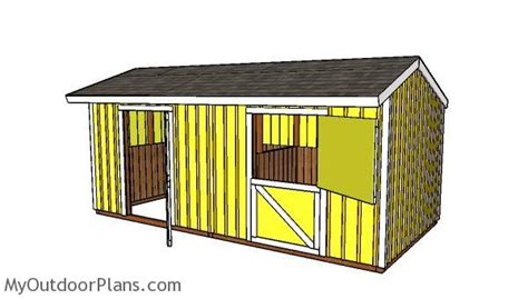 10x20 2 Stall Horse Barn Plans Myoutdoorplans