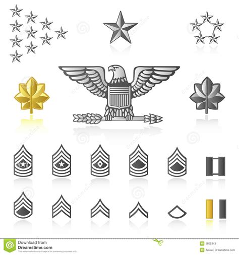 Rank Icons Army And Military Stock Illustration Illustration Of