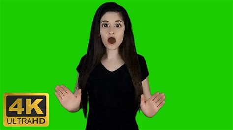 Girl Shocked Omg Green Screen Footage Royalty Free 4k Youtube