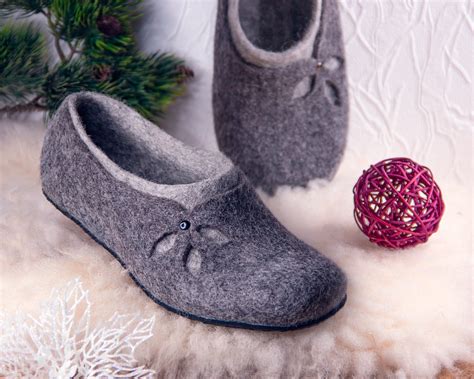 Handmade Felted Wool Slippers For Women Eco Friendly Boiled Etsy
