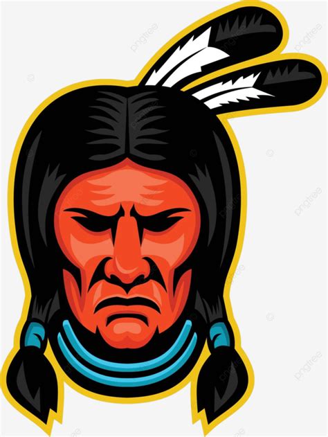 Sioux Chief Sports Mascot Brave Artwork Team Mascot Vector Brave