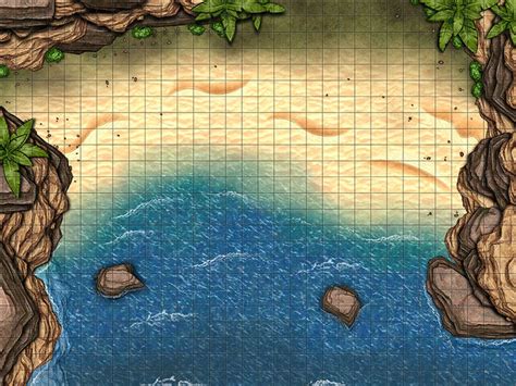 Beach Cove Battle Map Dnd Battle Map D D Battlemap Dungeons And Dragons E Roll Fantasy