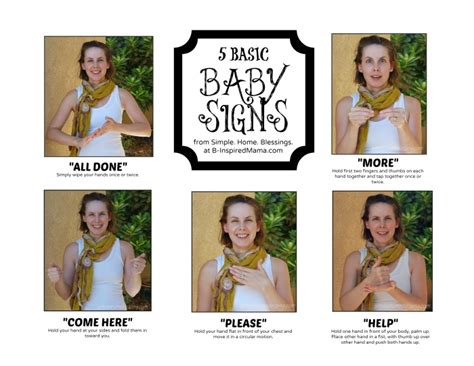 5 Basic Baby Signs Baby Sign Language Chart Contributed